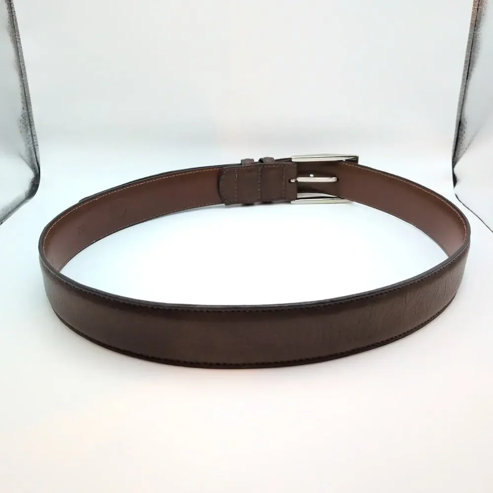 Torino Tumbled Glove Cowhide Leather Belt Brown Pointed End Men's 32 Made in USA